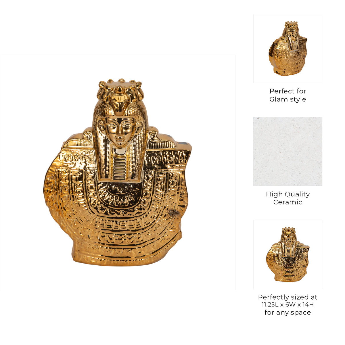 Kern City Gold Ceramic Table Top Sculpture