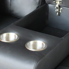 Genesis Black 85"W PU Leather Sofa
