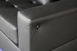 Genesis Black 55.5"W PU Leather Loveseat