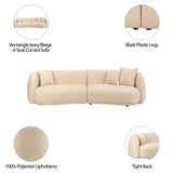 La Crescenta Ivory/Beige 4-Seat Curved Sofa