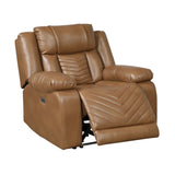 Huron Brown Power Reclining Chair With Led And Charging Ports