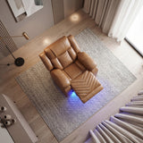 Huron Brown Power Reclining Chair With Led And Charging Ports