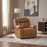Huron Brown Power Reclining Chair With Led And Charging Ports