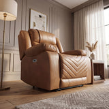 Huron Brown Power Reclining Chair With Led And Charging Ports