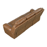 Huron Brown Power Double Reclining Sofa With Center Drop-down Cup Holders Wireless Charger Magazine Bag Led And Charging Ports