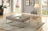 Cecil II Gray Oak/Chrome Coffee Table