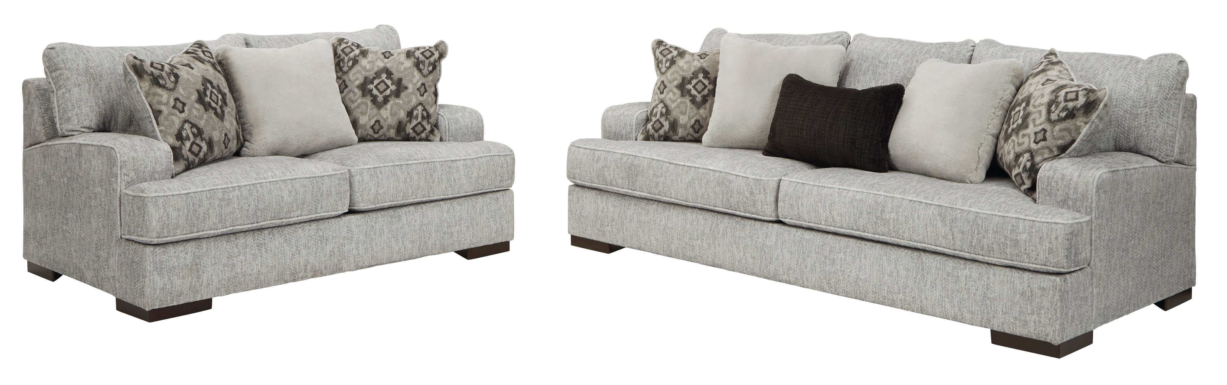 (Online Special Price) Mercado Pewter Sofa & Loveseat / 2pc Set - Ornate Home