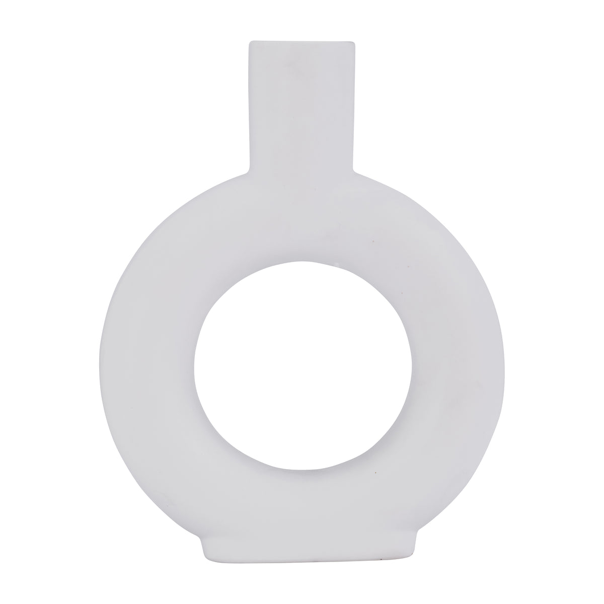Rawson White Ceramic Round Cut-Out Vase