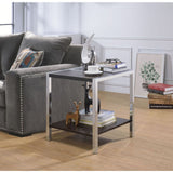 Jethro Espresso/Chrome End Table