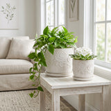 Hobartgate Ivory/White Planters (Set of 2)