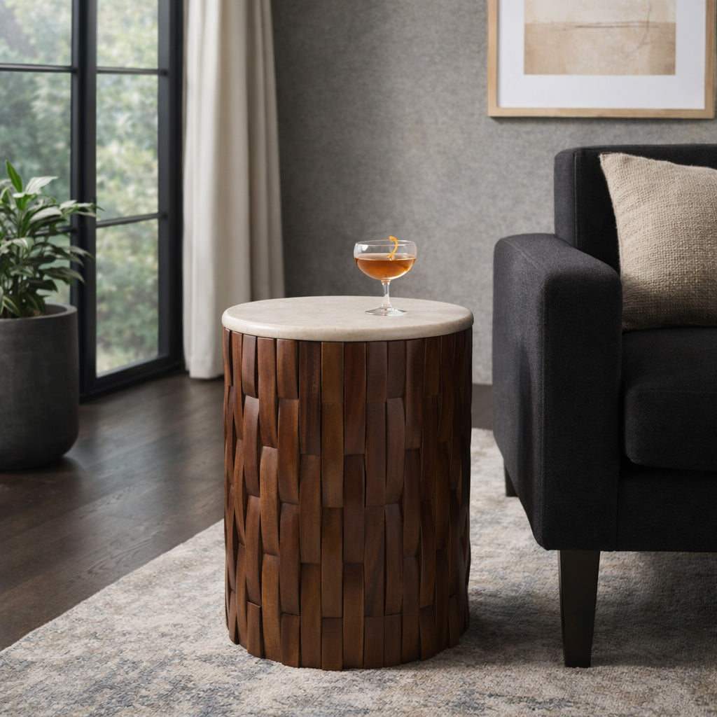 Davinwell Ivory/Brown Table
