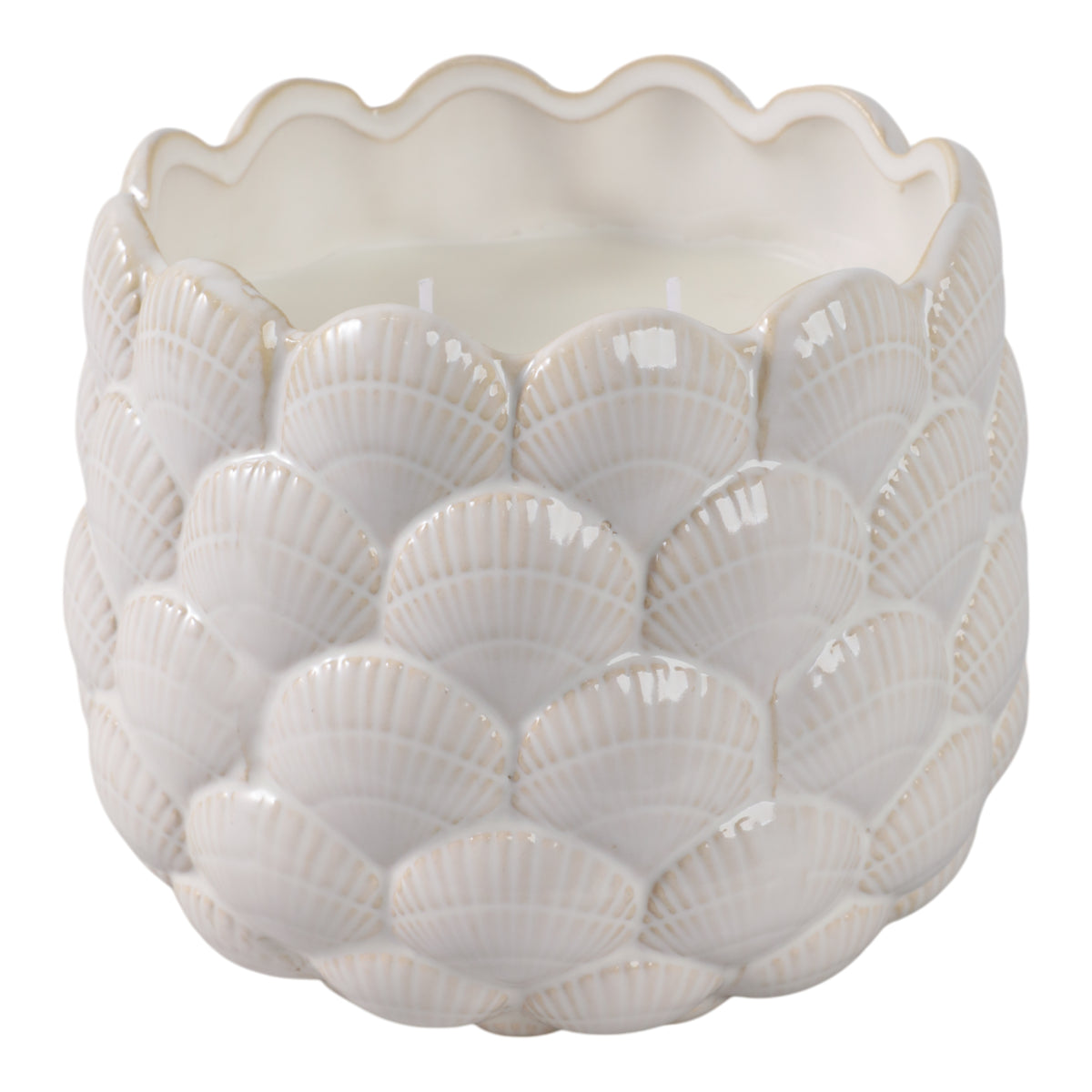 Camarillo Ivory Pink Beach Seashell Candle