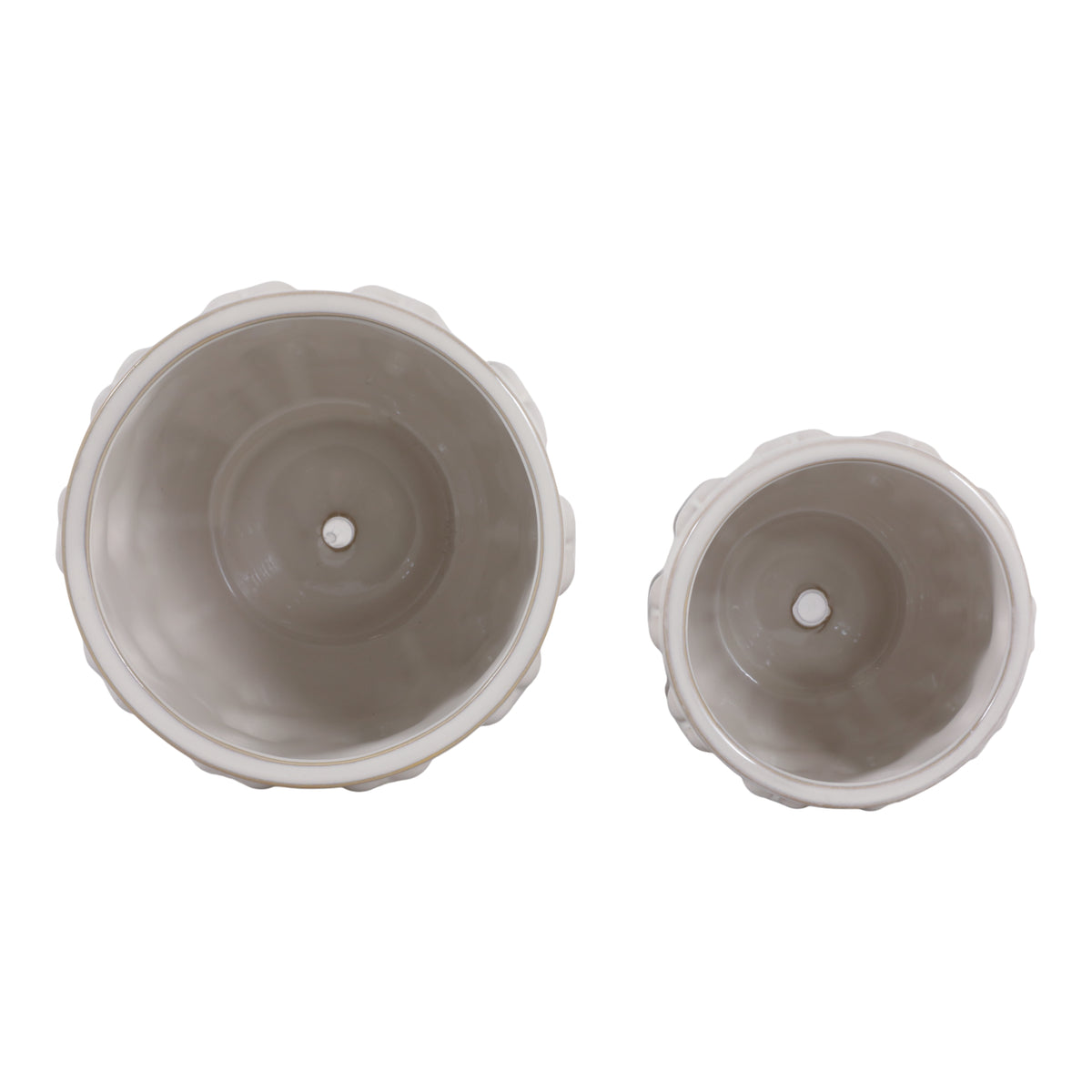 Draperoak Ivory/White Small Planters (Set of 2)
