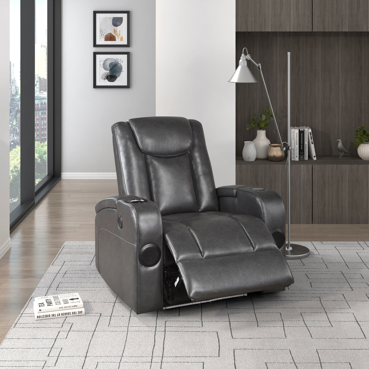 Turbo Gray Power Reclining Chair - Ornate Home