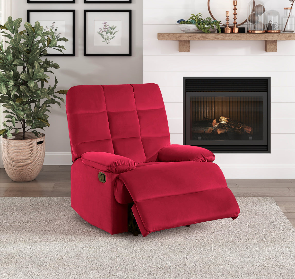 Colin Red Reclining Chair - Ornate Home