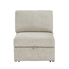 Isla Brown Convertible Armless Chair With Pull-out Bed And Click Motion Back