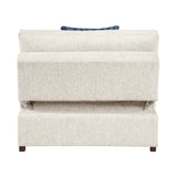 Isla Beige Convertible Armless Chair And Half With Pull-out Bed And Click Motion Back
