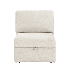Isla Black Convertible Armless Chair With Pull-out Bed And Click Motion Back