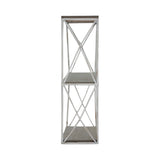 Jackson Gray/White Metal and Wood 3 Tier Hexagon Wall Shelf