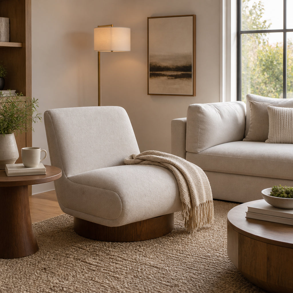 Hartland Tan Armless Swivel Chair