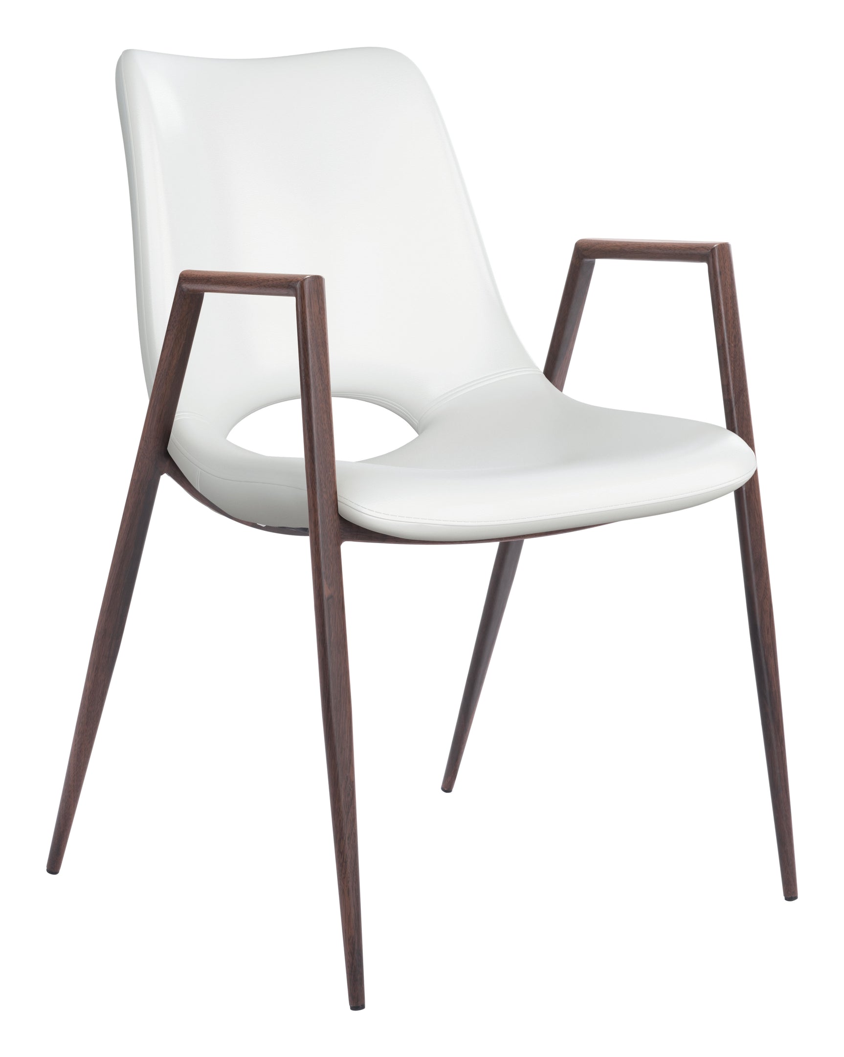 Desi White & Walnut Dining Chair (Set of 2)