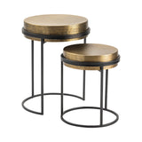 Hudson Gold/Black Textured Brass Nesting Tables