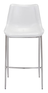 Magnus White & Silver Barstool (Set of 2)