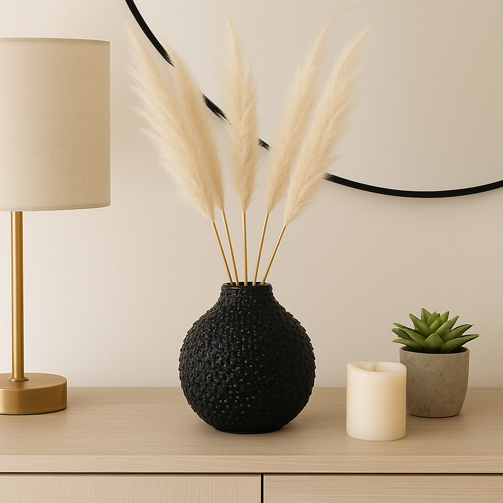 Sargent Black Gloss Spiked Ceramic Vase