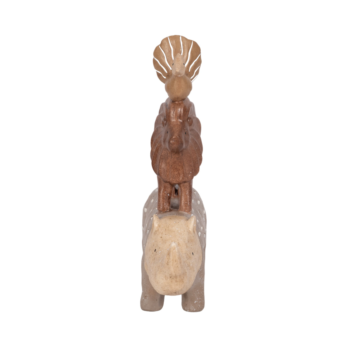 Crosbymill Tan/Ivory/Brown Animal Pyramid Decor