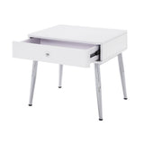Weizor White/Chrome End Table