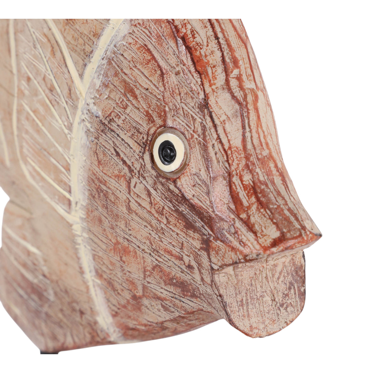 Shandon Tan/White 2 Fish Natural Wood on Stand