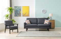 Bahamas Dark Gray 70"W Linen Sofa & Chair Set