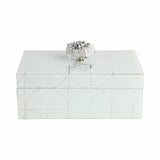 Pollock Silver Sparkly Geo Glass Box with Stone Top