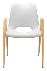 Desi White & Gold Dining Chair (Set of 2)