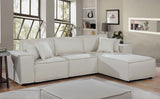 Harvey Beige 104"W Linen Sofa with Reversible Chaise