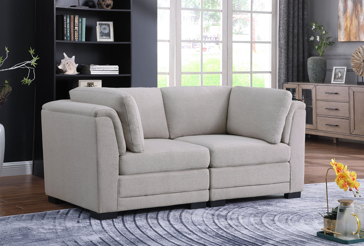 Kristin Light Gray 70.5"W Linen Loveseat