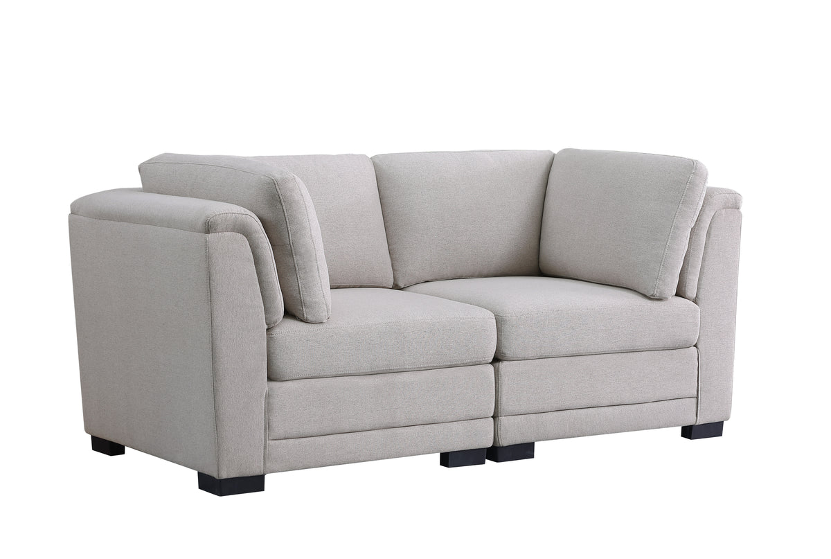 Kristin Light Gray 70.5"W Linen Loveseat