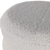 Bonetti Ivory Ribbed Teddy Ottoman with Ball Feet