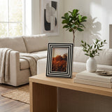 Potomac Park Black/White Resin 4x6 Dimensional Lines Photo Frame