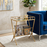 Levis Gold Accent Table with Magazine