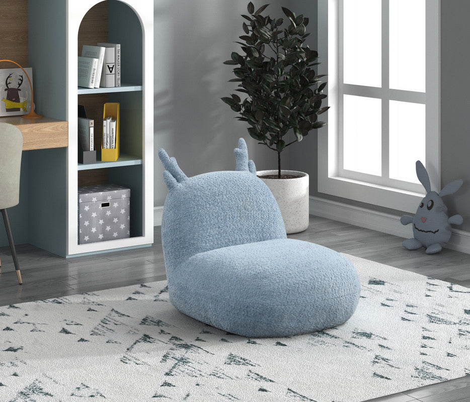 Weston Blue 21.5"W Chenille Deer-Shaped Kids Chair