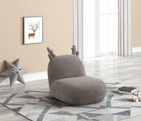 Weston Brown 21.5"W Chenille Deer-Shaped Kids Chair