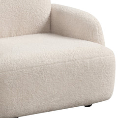 Raelynn Beige 25.5"W Sherpa Bear-Shaped Kids Armchair