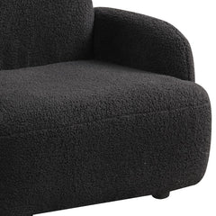 Raelynn Black 25.5"W Sherpa Bear-Shaped Kids Armchair