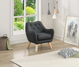 Fenix Gray 19.5"W Linen Kids Chair