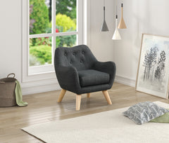 Fenix Gray 19.5"W Linen Kids Chair