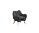 Fenix Gray 19.5"W Linen Kids Chair
