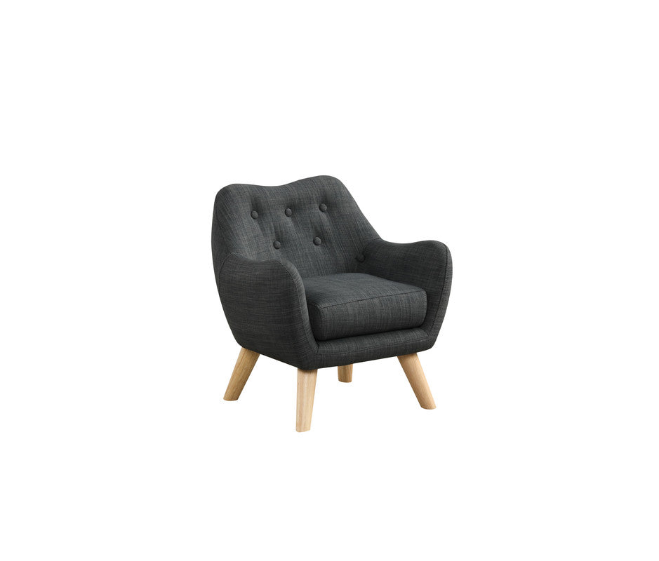 Fenix Gray 19.5"W Linen Kids Chair