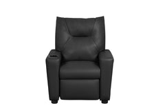 Perline Black 23"W PU Leather Kids Recliner