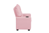 Perline Pink 23"W PU Leather Kids Recliner